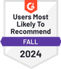 Users most likely to recommend fall 2024