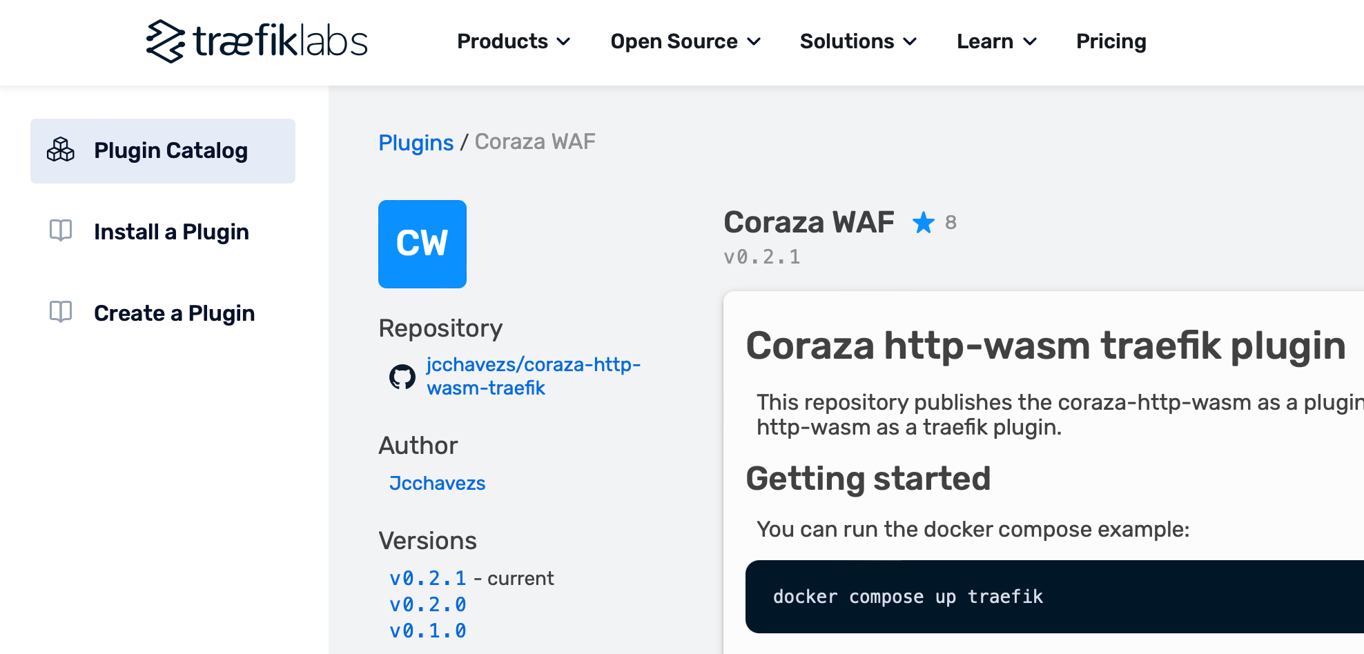 Traefik Plugin Catalog - Coraza WAF